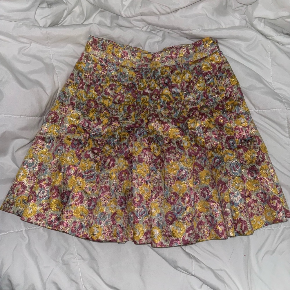 Zac Posen for Target Metallic Gold Pleated Mini Skirt Limited Edition Size 5